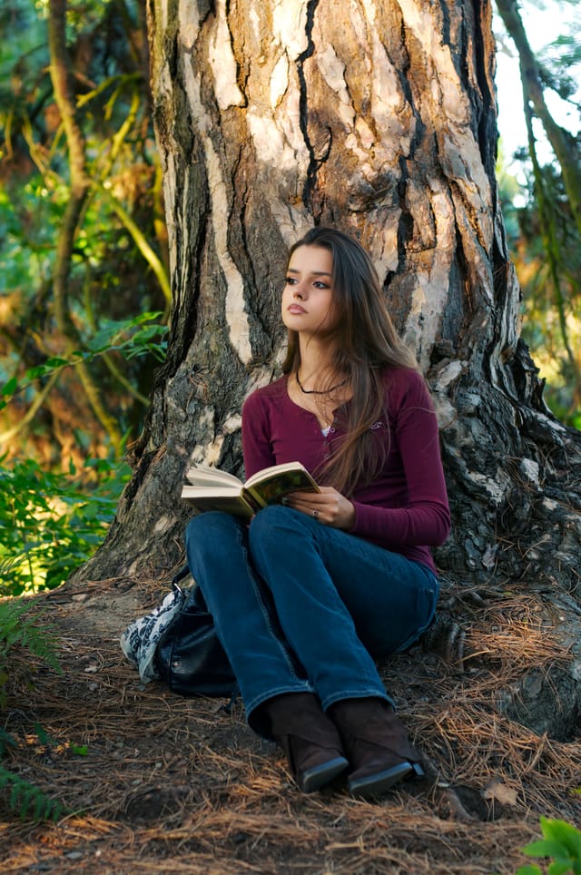Reading in the forest