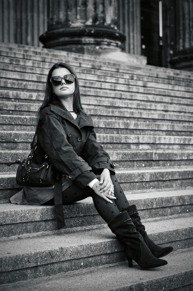 On the stairs