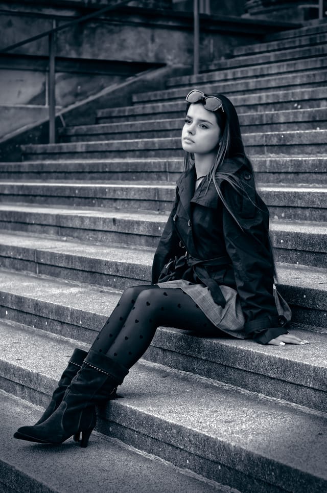 Black and white portrait
