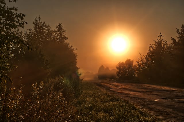 Sunrise in the village